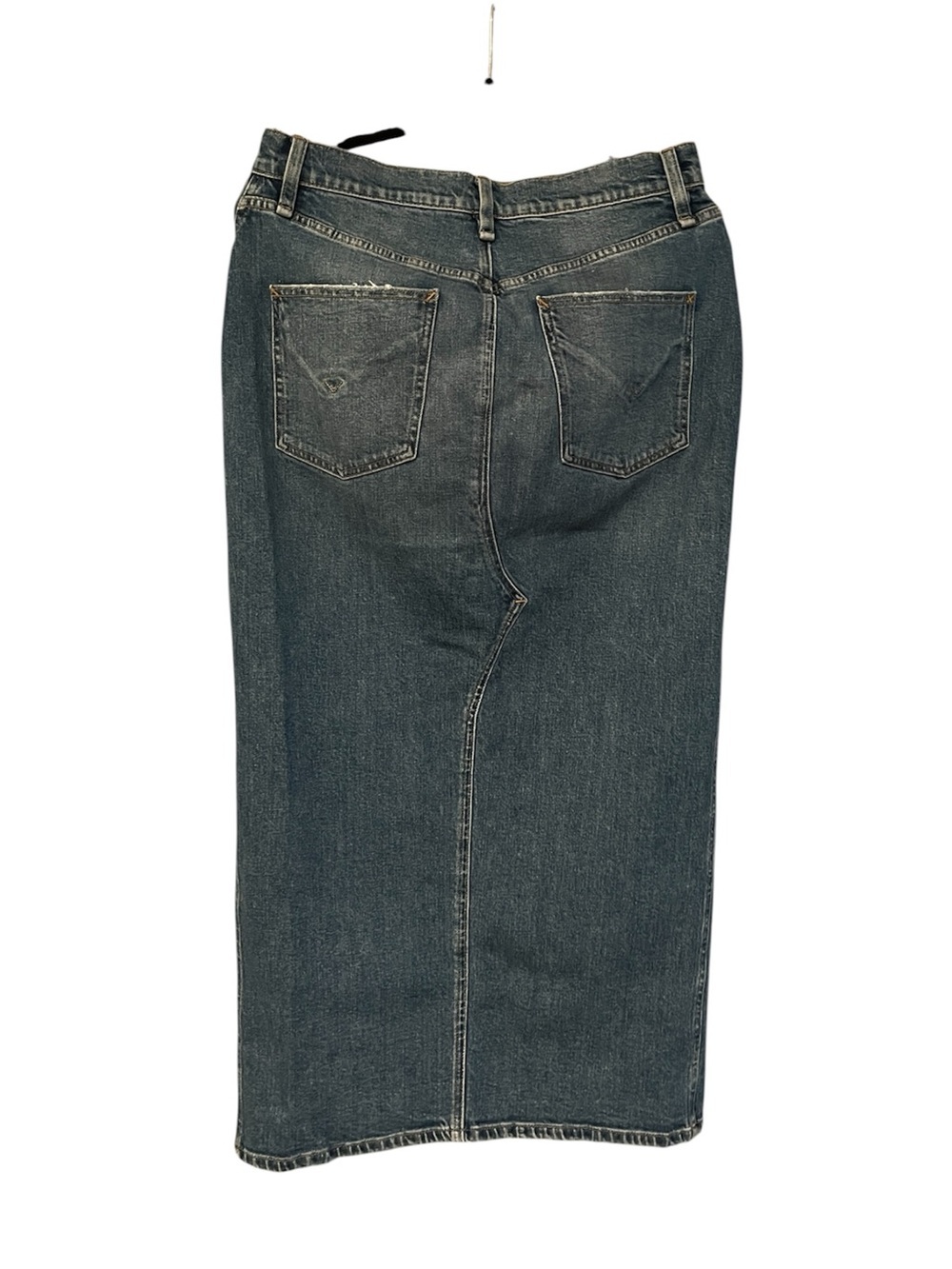 Hudson Jeans Blue Straight-Leg Denim Skirt with Front Slit - Picture 5 of 7